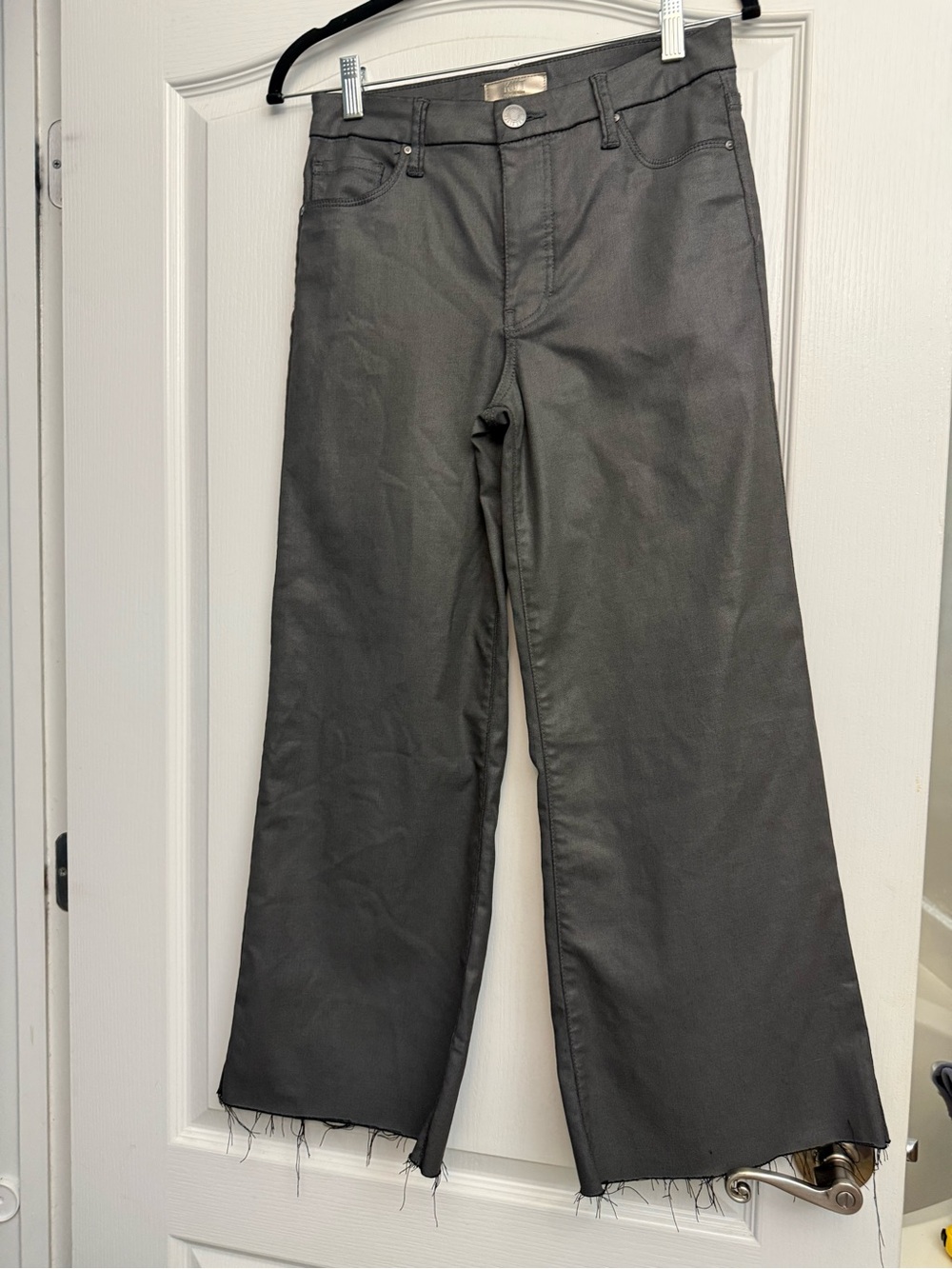 Kut from the Kloth Black Wide-Leg Coated Jeans